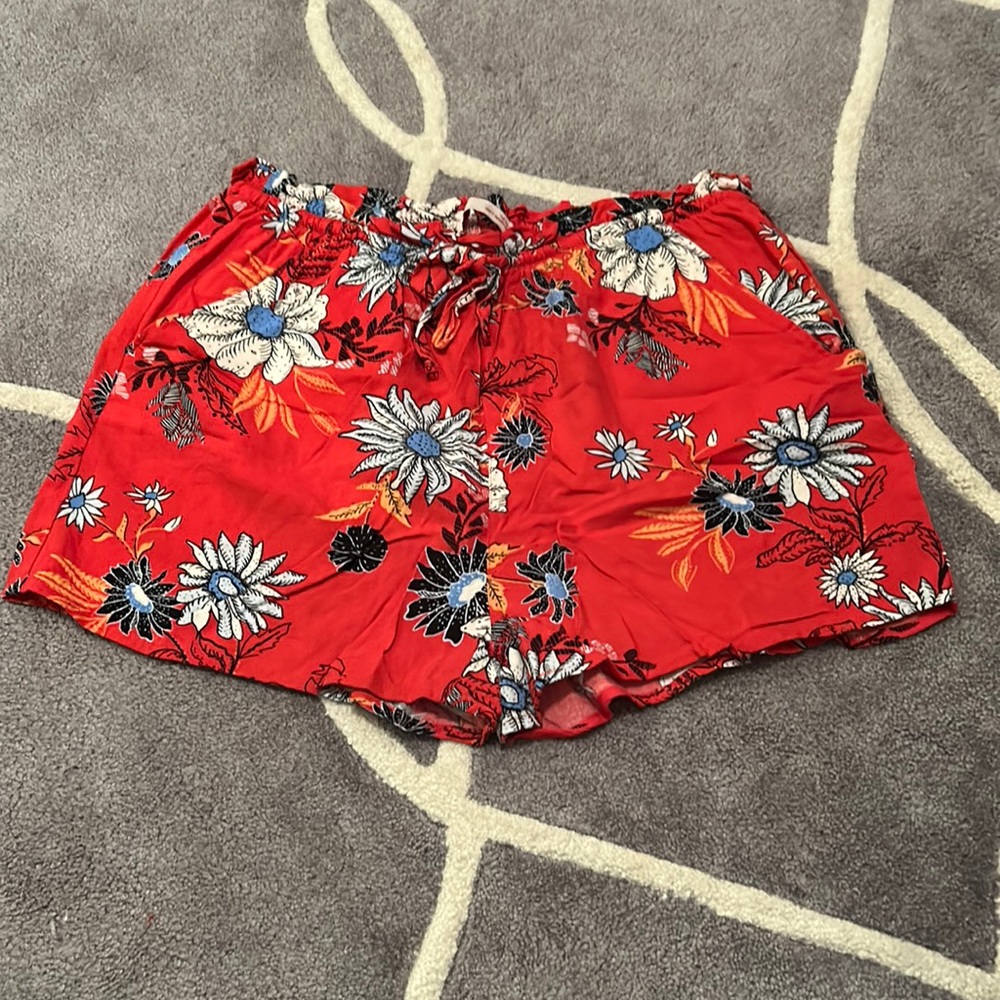 COPY - Red floral shorts